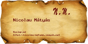 Nicolau Mátyás névjegykártya