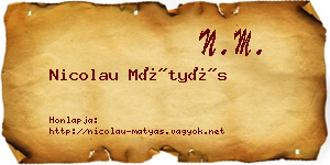 Nicolau Mátyás névjegykártya