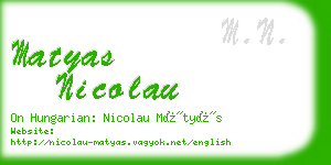 matyas nicolau business card